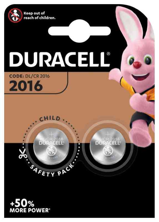 BATTERIE DURACELL CR 2016 BLISTER DA 2 PEZZI