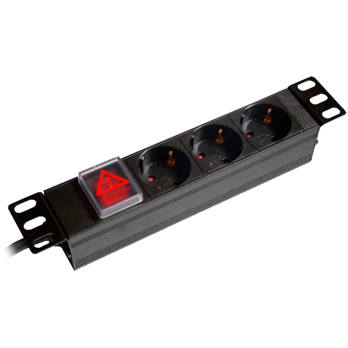 MULTIPRESA RACK 10"POWER DISTRIBUTION UNIT 3 OUTPUTS PER WALL RACK 250VAC 16A WITH SWITCH