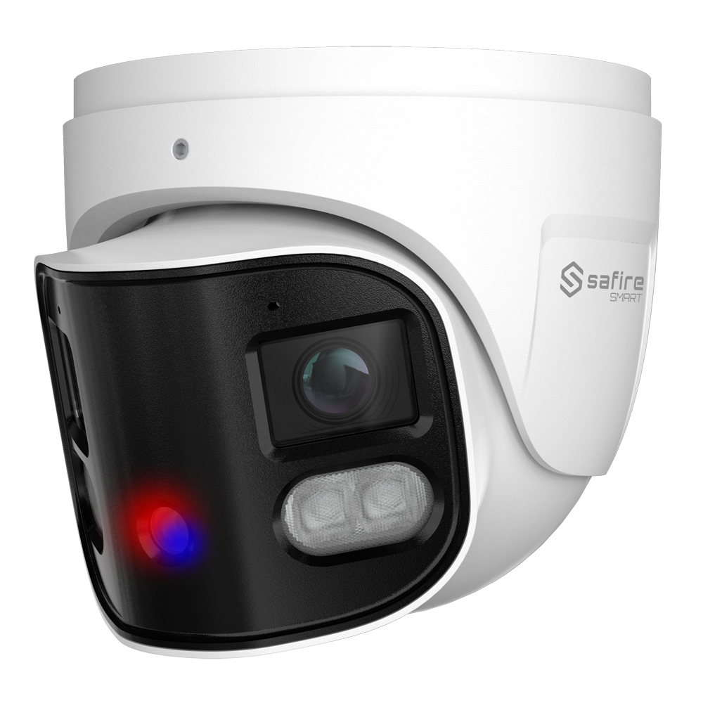TELECAMERA SAFIRE IP TURRET GAMMA 8MPX 2.8mm 180' DUALLIGHT IR20m