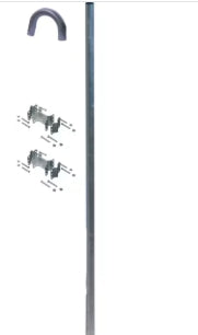 PALO MT. 3 - 50X2MM CON CURVA C/KIT FISSAGGIO