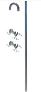 PALO MT. 2 - 50X2MM CON CURVA C/KIT FISSAGGIO