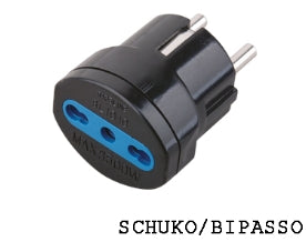 ADATTATORE BIPASSO SPINA SCHUKO NERO