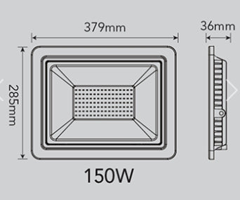 PROIETTORE PER ESTERNI NERO 150W - IP65 115° 4000K