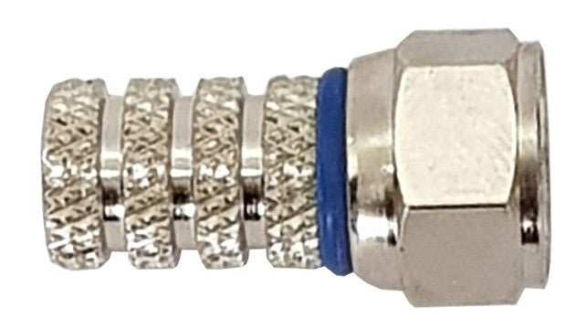 CONNETTORE F SPINA AD AVVITARE IN OTTONE NICHELATO CON O'RING PER CAVI DIAM.4.1mm 100PZ.