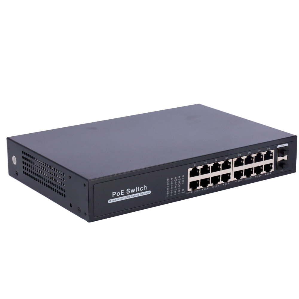 SWITCH PoE 16 porte RJ45 + 2 SFP Uplink