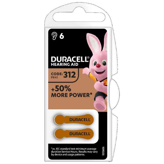 BATTERIA DURACELL ZA312 x ACUSTICA BLISTER 6 PEZZI