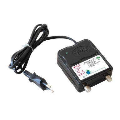 AMPLIFICATORE DA INTERNO UHF+VHF 28DB REGOLAZIONE SEPARATA 1 OUT ATTACCO F CON ALIMENTATORE SWITCHING - CON FILTRO 5G