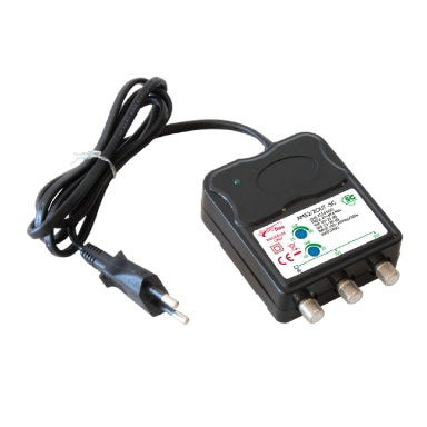 AMPLIFICATORE DA INTERNO UHF+VHF 30DB REGOLABILI 2 OUT ATTACCO F CON ALIMENTATORE SWITCHING - CON FILTRO 5G