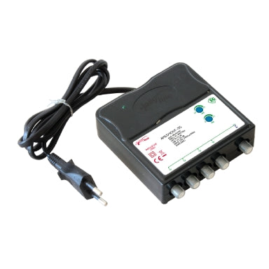 AMPLIFICATORE DA INTERNO UHF+VHF 25DB REGOLAZIONE SEPARATA ATTACCO F 1 ENTRATA 4 USCITE - CON FILTRO 5G