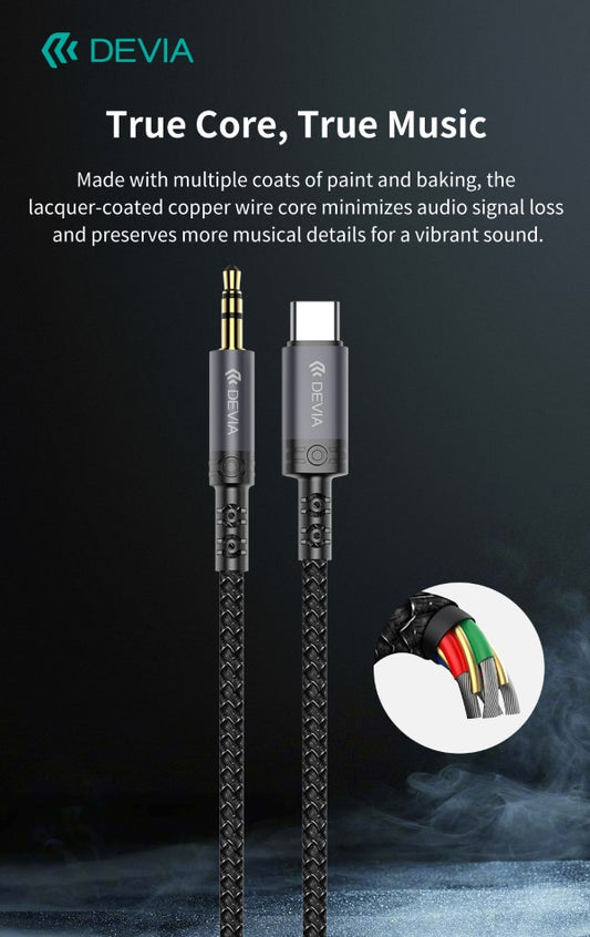 CAVO AUDIO DA TIPO-C A JACK 3.5mm lunghezza 1 mt