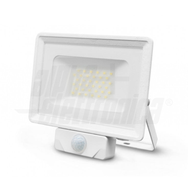 PROIETTORE LED Ultra Slim 20W - 230Vac - Bianco naturale - Corpo bianco - Serie Clear PIR