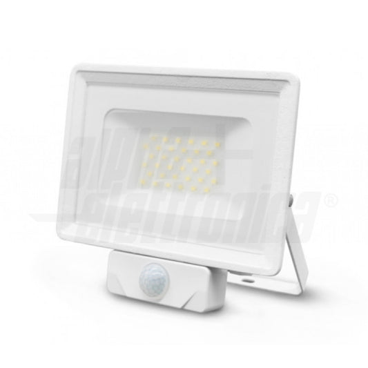 PROIETTORE LED Ultra Slim 20W - 230Vac - Bianco naturale - Corpo bianco - Serie Clear PIR