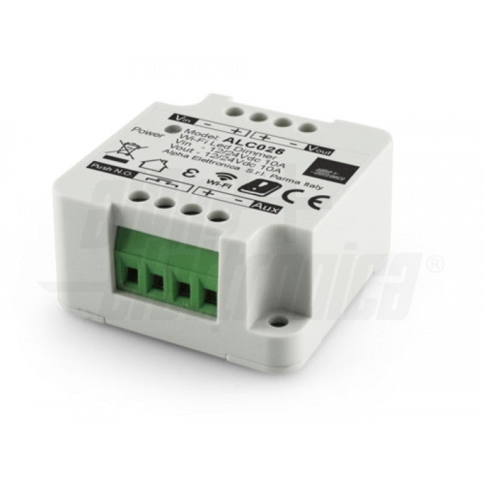 DIMMER PER STRISCE LED MONOCOLORE 12/24Vdc - 10A - Comando Wi-Fi tramite Smart Life App e pulsante