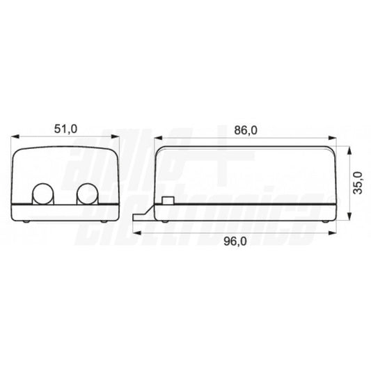 ALIMENTATORE PER AMPLIFICATORE ANTENNA - 12Vdc 600mA - Con connettori F