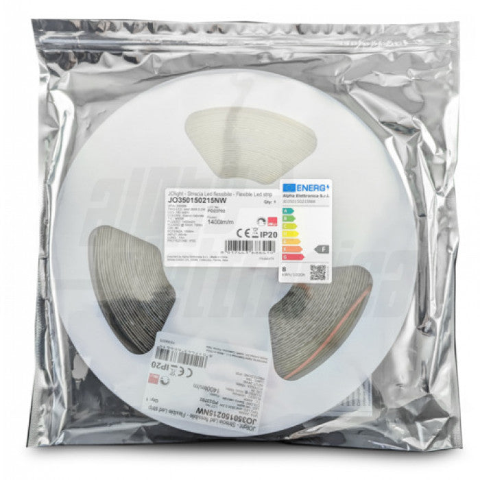 STRISCIA LED 140LED/M 2835 0.2W - 24Vdc - 15W/m - BIANCO NATURALE - LONG DISTANCE 15m