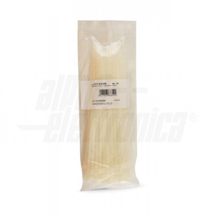 FASCETTA IN NYLON - 4,8x250mm - Bianco CONF. DA 100PZ