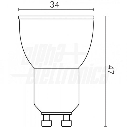 LAMPADINA A LED GU10 - 35° - 4W - 230Vac - Bianco caldo