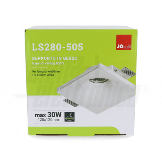 SUPPORTO IN GESSO IN GESSO DA INCASSO PER LAMPADE LED - 120x120mm