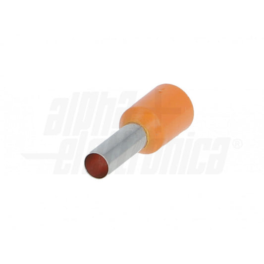 TERMINALI A BUSSOLA PREISOLATO PER CAVO 4mm² - AWG12 - Arancione - Conf. 100PZ