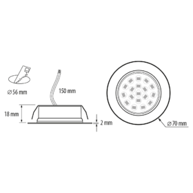MINI FARETTO DA INCASSO A LED 4W, 4200K 220V AC, IP44 BIANCO
