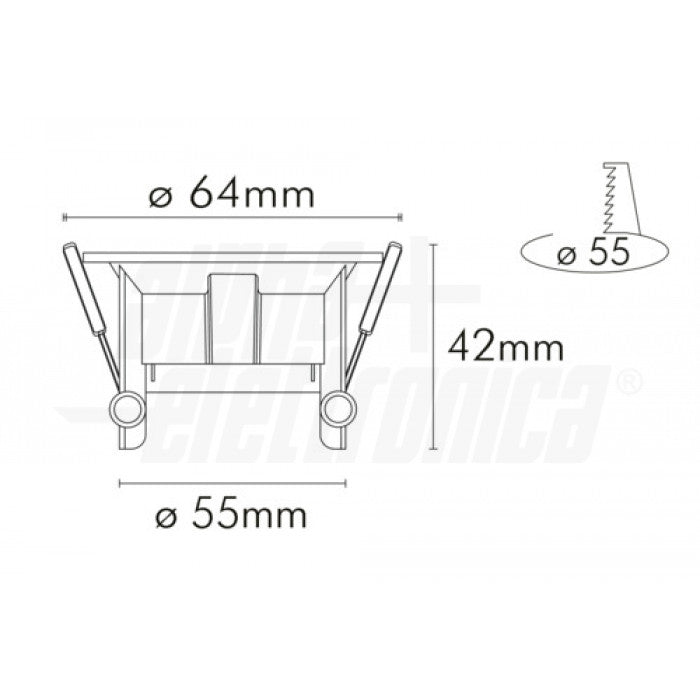 SUPPORTO PLASTICO PER LAMPADE DIAM.35 - BIANCO - ROTONDO