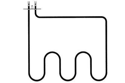 RESISTENZA FORNO INFERIORE 1000 WATTS / 230 V. 325x354 Int.30 - Staffa 80
