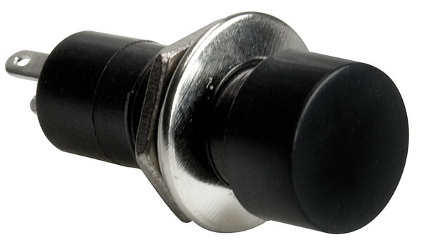 PULSANTE A BOTTONE D.14mm NERO 3A 125Vac ON-OFF STABILE