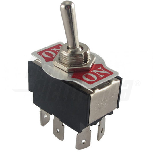 INTERRUTTORE A LEVETTA 2P ON/-/ON FASTON 6,3