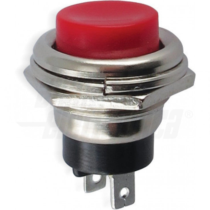 PULSANTE ROSSO - 1P - SPST - OFF/(ON) - N.A. - 2A@250Vac - 2 term. a saldare