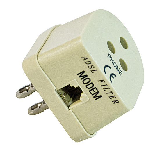 FILTRO ADSL SDOPPIATORE  SP.TRIPOLARE PRESA RJ+PRESA TRIPOLARE