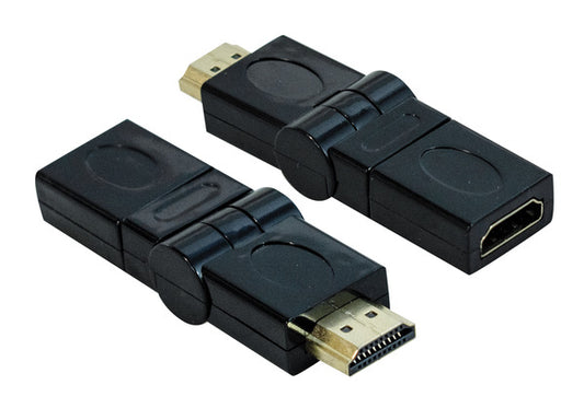 ADATTATORE SPINA-PRESA HDMI ROTANTE 180° IN ORIZZONTALE + 90° VERTICALE, DORATO