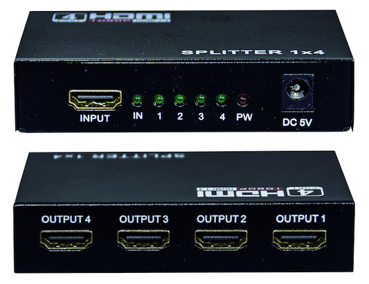 SPLITTER HDMI 1 IN - 4 OUT 1080p, V1.4, SUPPORTO 3D