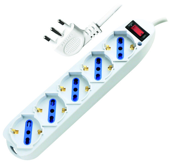 MULTIPRESA 5 PRESE SCHUKO/BIPASSO - SP.10A (2P+T) 90°