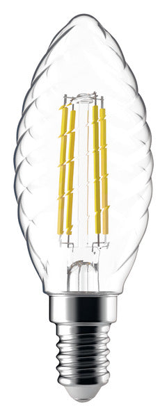LAMPADA LED C.TORTIGLIONE ST35 serie Filament Trasp,E14, 4.5W,FA320°,2700K,220Vac,LM470,CRI80,35*97mm, Classe F