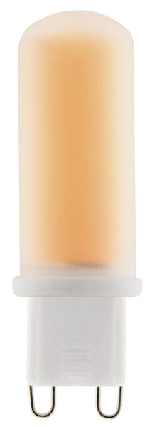 LAMPADA LED G9, 4.6W, Vetro Frost, FA360°, 3000K, 220Vac, LM630, CRI80, 17,5*55mm, Classe D