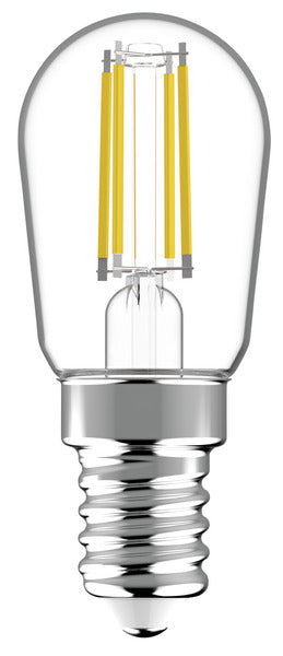 LAMPADA LED T26 serie Filament Trasparente, E14, 2,5W, FA320°, 2700K, 220Vac, LM250, CRI80, 26*61mm, Classe F
