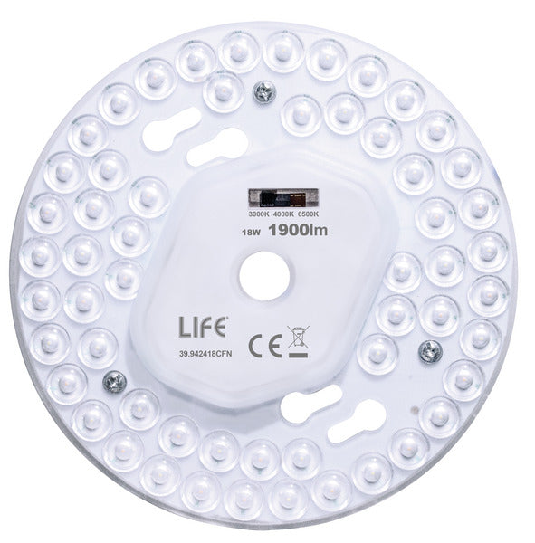 MODULO LED A DISCO CON MAGNETE, 18W, 170°, 3000K/4000K/6500K, 1900LM, CRI80, D.130mm