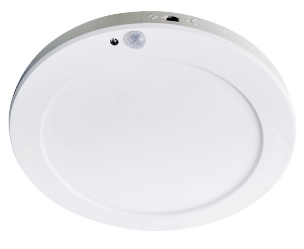 PANNELLO LED DA INCASSO E PLAFONE, IP20, ROTONDO, CON SENSORE PIR, 18W, 120°, 4000K, LM1850, D220mm H23mm