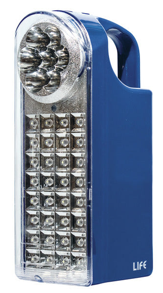 LAMPADA RICARICABILE 32 +7 LED PORTATILE, BATTERIA 6V 4Ah CON FUNZIONE ANTI BLACK OUT