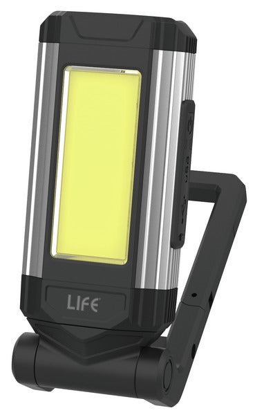 LAMPADA DA LAVORO LED COB 3+2W, 300+180LM, BAT.RICARICABILE Li-ION 1800mAh, con funzione Power Bank