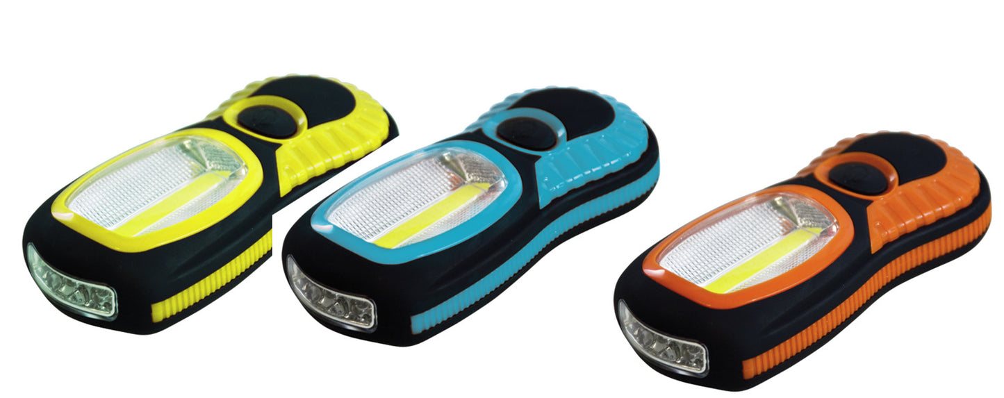 LAMPADA DA LAVORO LED COB 3W+ 3 LED, Batterie 3xAAA