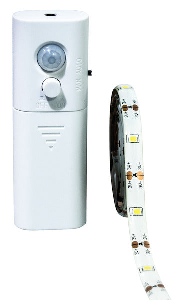 KIT STRIP LED CON SENSORE, BATTERIE 4xAAA, LUCE 4000K, 2,4W