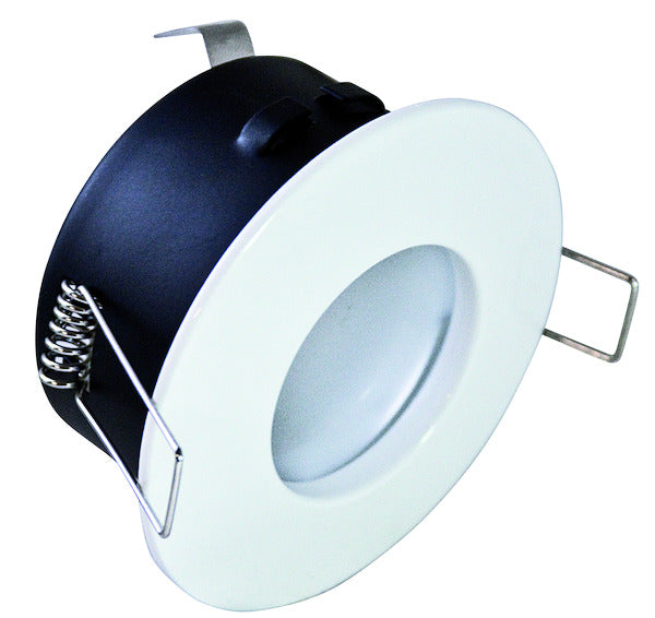 SUPPORTO ROTONDO IP65 PER LAMPADE LED MR16 e PAR16, bianco.