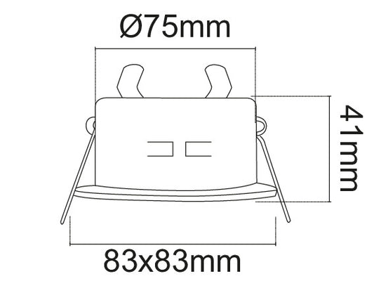 SUPPORTO QUADRATO IP65 PER LAMPADE LED MR16 e PAR16, ACCIAIO SATINATO.