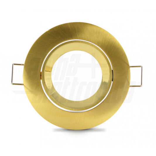 SUPPORTO ORO PER LAMPADA LED - GHIERA ORIENTABILE - DIAM.83mm - ATTACCO NON INCLUSO