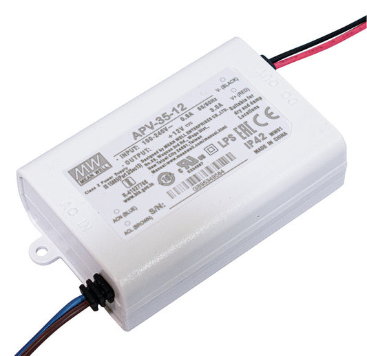 ALIMENTATORE CASE IP42 12V 3A 36W INPUT 90-264Vac, 84*57*29.5mm APV-35-12 MEAN WELL