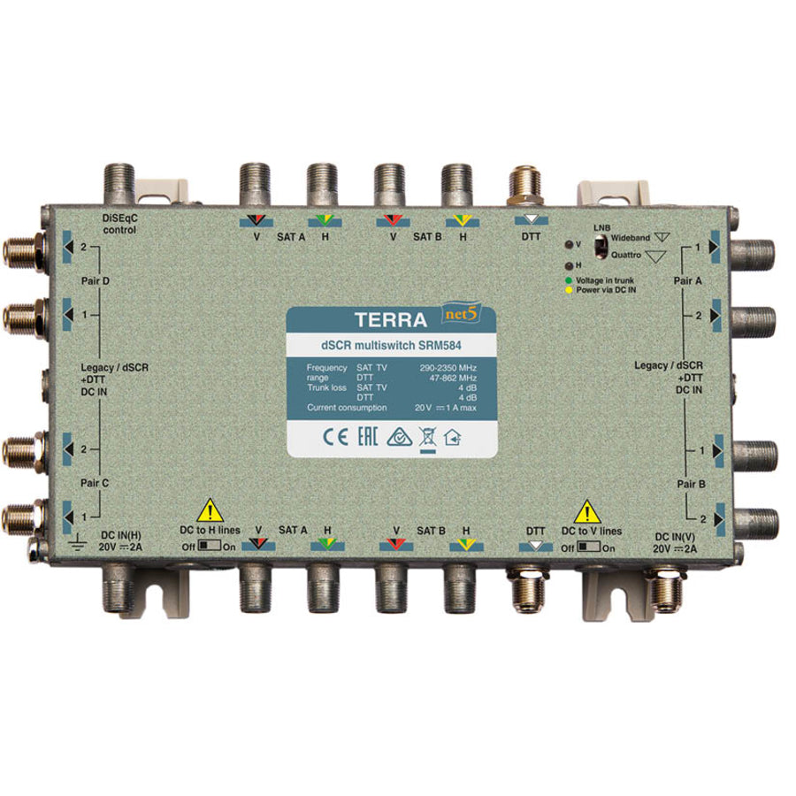 MULTISWITCH 5in 8out dCSS/Legacy/TV - in HVHV/WB