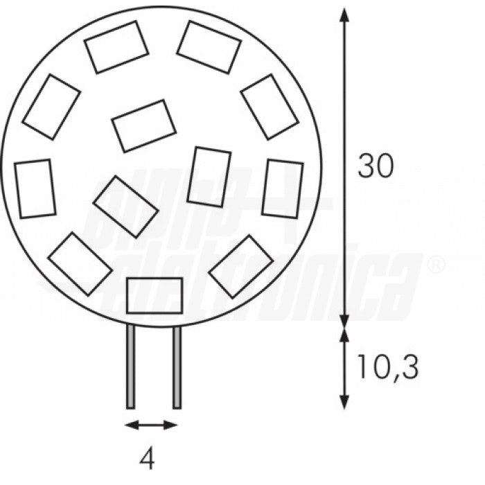 LAMPADINA A LED G4 - 1,5W - 12Vac/dc - Bianco caldo