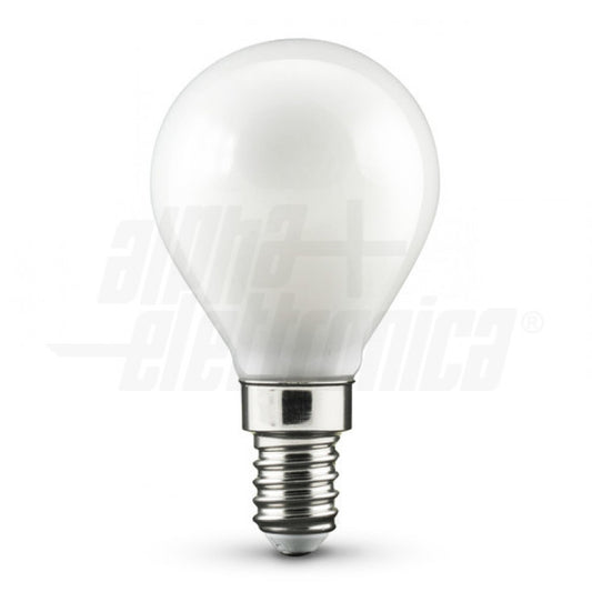 LAMPADINA A FILAMENTO A LED E14 - 4W - 230Vac - OPACA - BIANCO CALDO