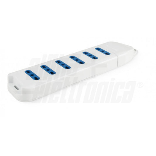 MULTIPRESA CON 6 PRESE ITALIA BIPASSO 10-16A BIANCA